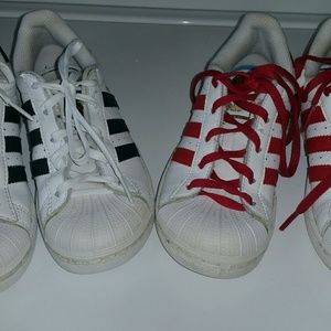 2 PAIRS ADIDAS SHELLTOES YOUTH SIZE 1.5